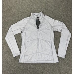 OROS Pullover Jacket Womens Small Gray 1/4 Zip Mock Neck Built in Bra Padded